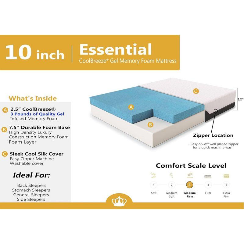 Dynasty Mattress 10'' Medium-Firm Gel Memory Foam Mattress