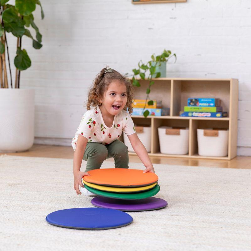 ECR4Kids ECR4Kids SoftZone Colorful Floor Pads, Round, Flexible Seating, 6-Piece
