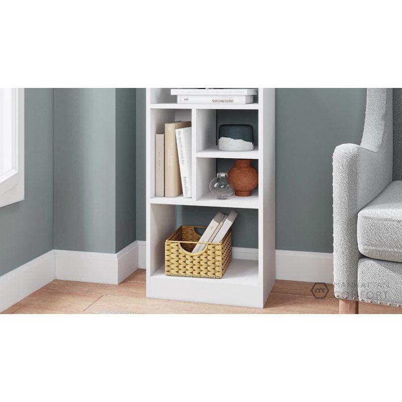 White 35.43" Modern Cubed Bookcase with 5 Shelves