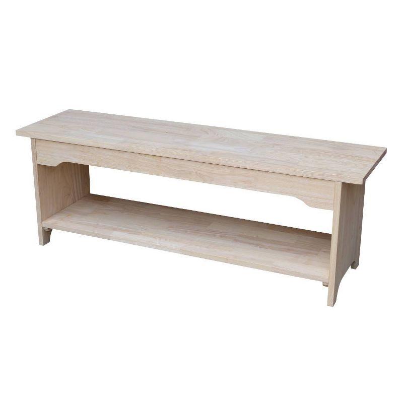 Brookstone 48" Unfinished Parawood Bench with Storage Shelf