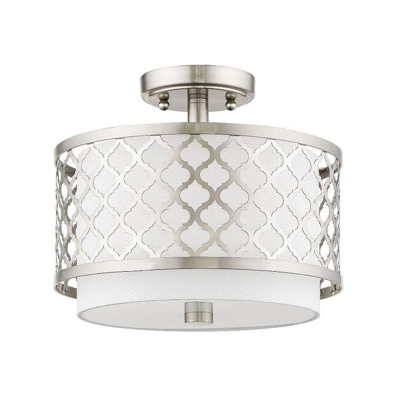 Livex Lighting Arabesque 2 - Light Semi-Flush Mount in  Brushed Nickel