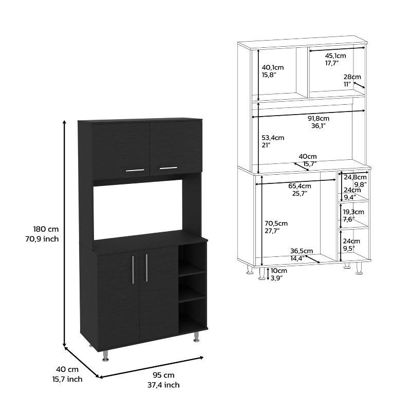 Depot E-Shop Kitchen Pantry Double Door Cabinet, Four Legs, Three Shelves