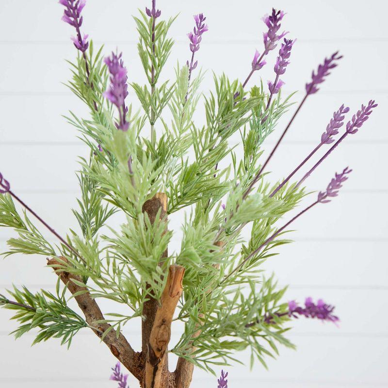 Nearly Natural 4-ft Lavender Topiary Silk Tree