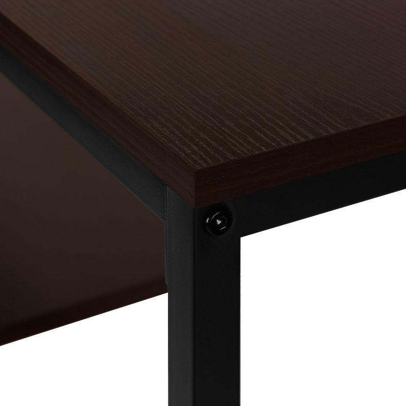 Monarch Specialties Accent Table Console Entryway Narrow Sofa Living Room Bedroom Brown Laminate Black Metal Contemporary Modern