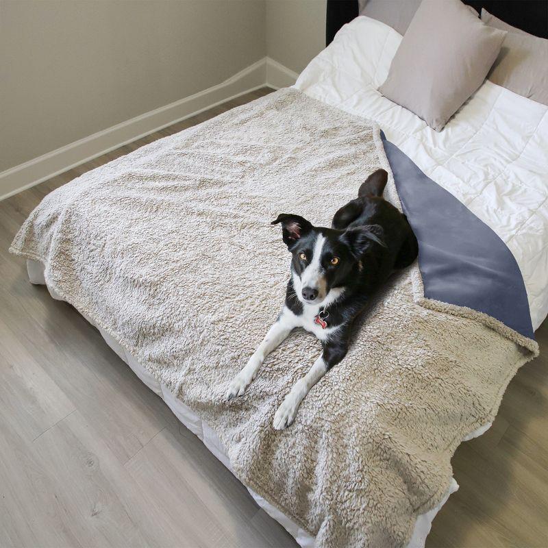 Kritter Planet Waterproof Bed Blanket, Washable Stain Proof Pad Bed Cover, Reversible Leakproof Furniture  Protector, Queen Size