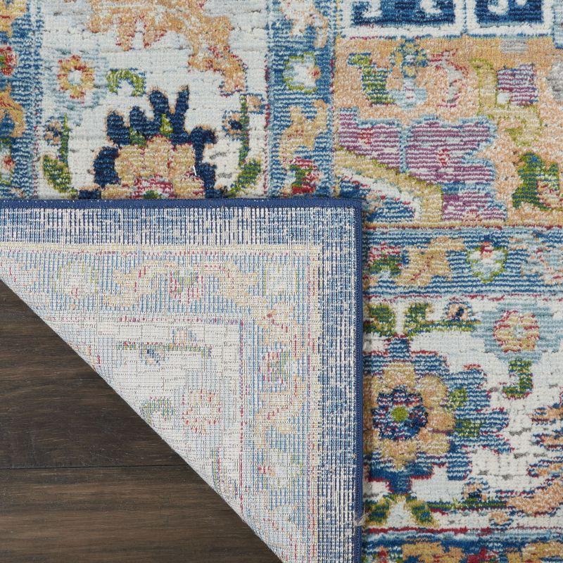 Nourison Global Vintage Center Medallion Indoor Area Rug Blue/Multicolor 7'10" x 9'10"