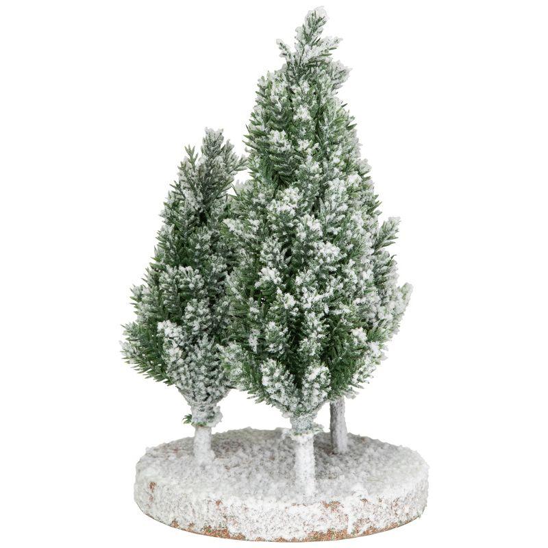 Northlight Seasonal Frosted Trio Of Pine Trees Christmas Decoration - 8" - Unlit
