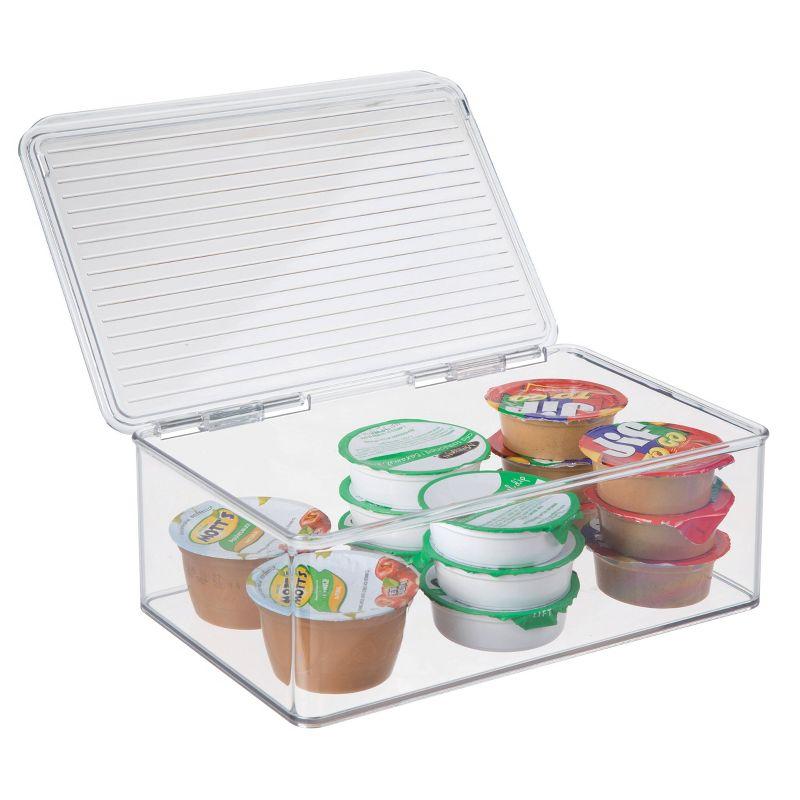 iDesign iDesign Kitchen Binz BPA-Free Plastic Stackable Organizer Box with Lid - 7.2" x 10.7" x 3.7", Clear