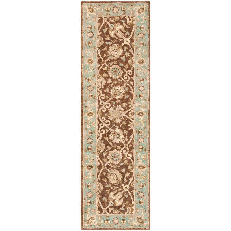 Antiquity AT21 Hand Tufted Indoor Runner Rug - Brown/Green - 2'3"x12' - Safavieh