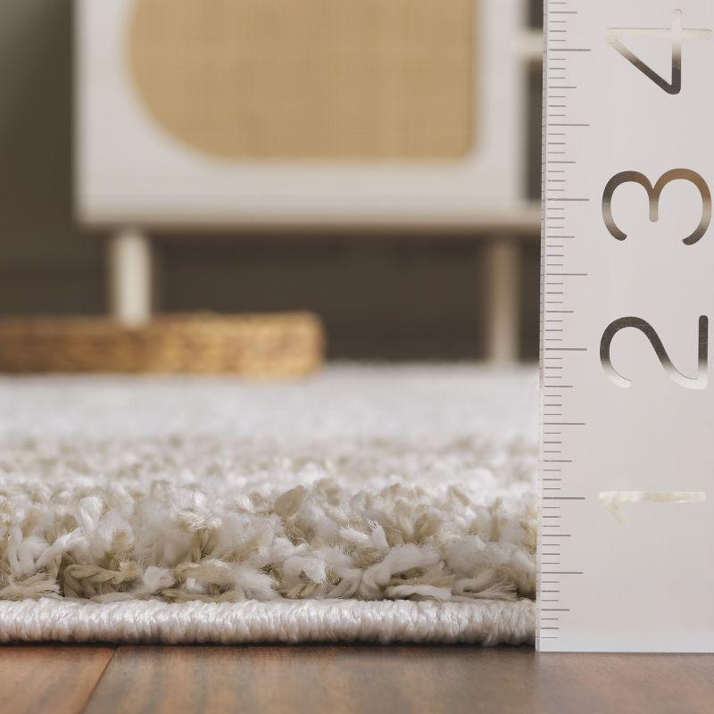 Border & Stripe Shag 200 BSP251 Machine Made Loomed Area Rug - Ivory/Beige - 5'-3" X 7'-6" - Safavieh
