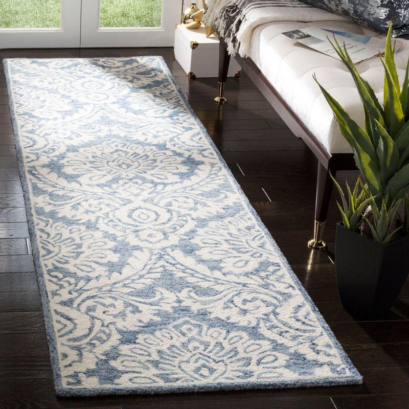 Blossom BLM106 Hand Tufted Indoor Runner Rug - Blue/Ivory - 2'3"x6' - Safavieh