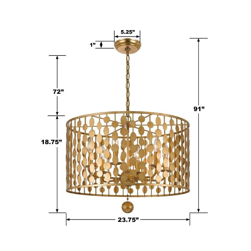 Crystorama Lighting Layla 6 - Light Chandelier in  Antique Gold