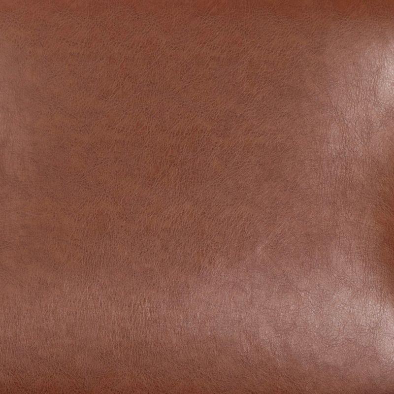 Flash Furniture Langston Commercial Grade LeatherSoft Upholstered Mid Century Modern Arm Chair with Walnut Finished Wooden Frame and Arms in Cognac