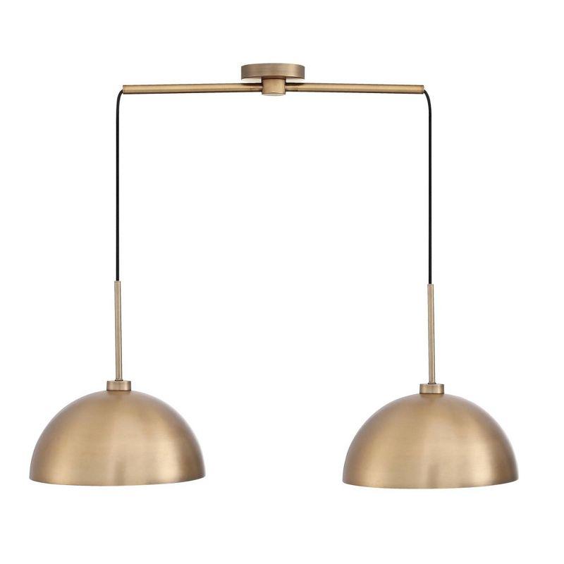 2-Light Pendant Island Light Fixture, Hanging Lights with Metal Shade and Adjustable Cord, for Kitchen