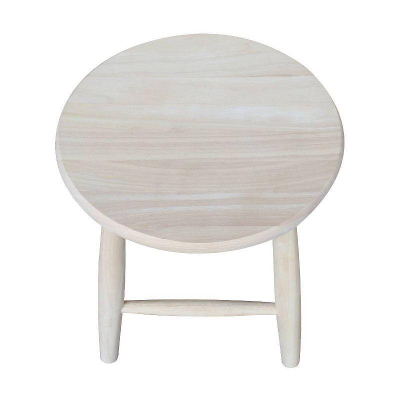 Scooped Seat Counter Height Barstool Brown - International Concepts: Solid Parawood, Kitchen, Unfinished