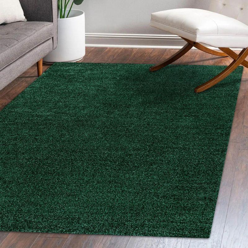 Haze Solid Low-Pile Emerald 10 ft. x 14 ft. Area rug -JONATHAN Y