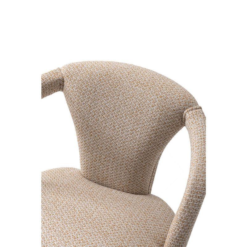 Manhattan Comfort Palmer Modern Tweed Upholstered Dining Armchair Gold Dust