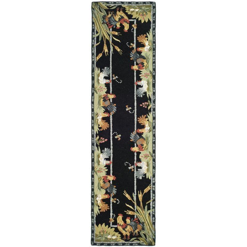 Chelsea HK56 Handmade Runner Rug - 2'6"x10' - Black - Safavieh