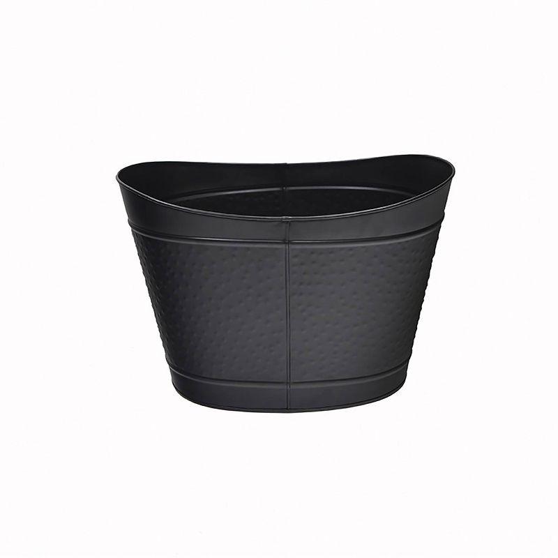 Achla Designs 23" Oval Wood Bin Fireplace Log Holder Black