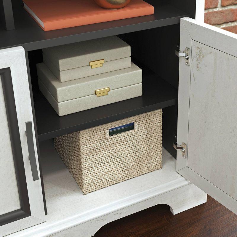 Sauder Carolina Grove TV Stand for TVs up to 39" Winter Oak: Adjustable Shelving, Enclosed Back, Metal Hardware