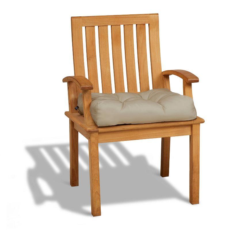 19"x19" 2pc Outdoor Seat Cushion Set Khaki - Classic Accessories: Water-Resistant, Tufted, Hand Washable