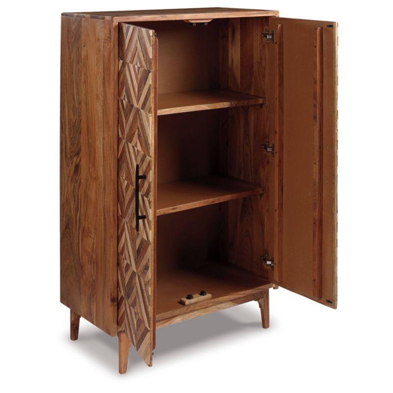 Contemporary Diamond Inlay Brown Accent Cabinet 36"x18"