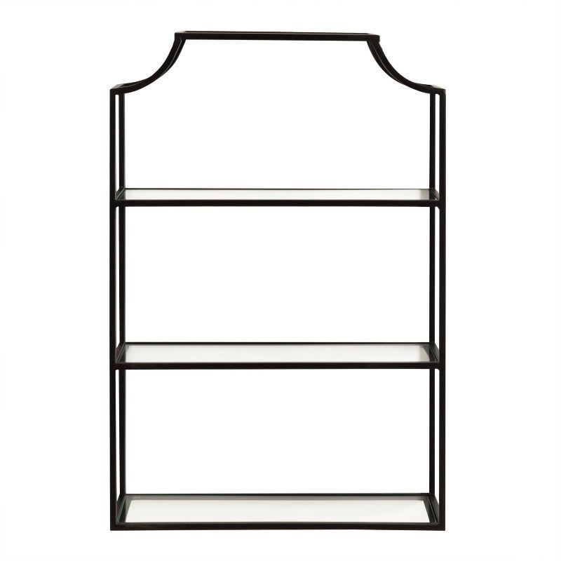 Kate & Laurel All Things Decor 20" x 30" Ciel Tiered Wall Shelf Black: 3-Tier Plastic Floating Shelf, Includes Mounting Hardware