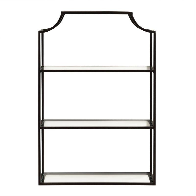 Kate & Laurel All Things Decor 20" x 30" Ciel Tiered Wall Shelf Black: 3-Tier Plastic Floating Shelf, Includes Mounting Hardware