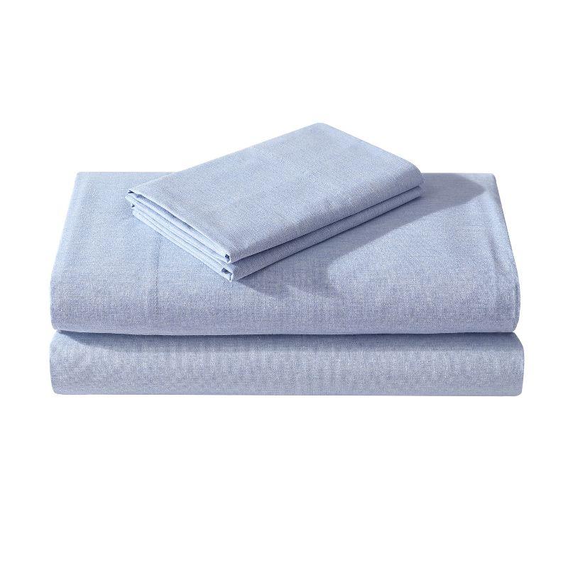 True Comfort by 1888 Mills Easy Eco 4pc Sheet Set – Full - Blue Melange