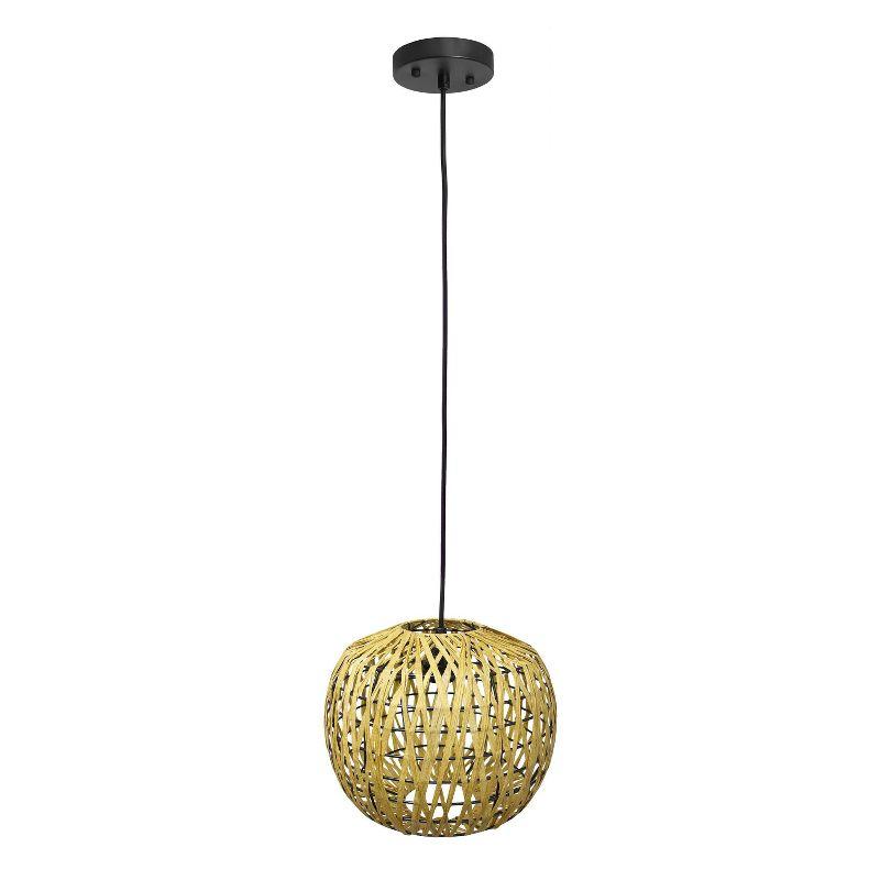 Bohemian Farmhouse 11.38" Woven Paper Rope Pendant Light