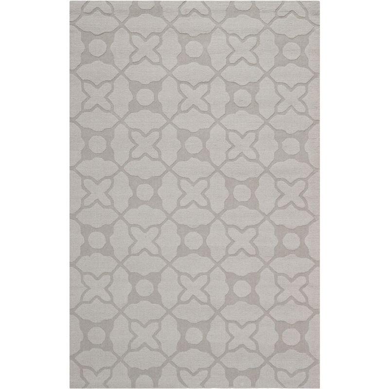 Gray Hand-Tufted Wool Rectangular Area Rug 4' x 6'