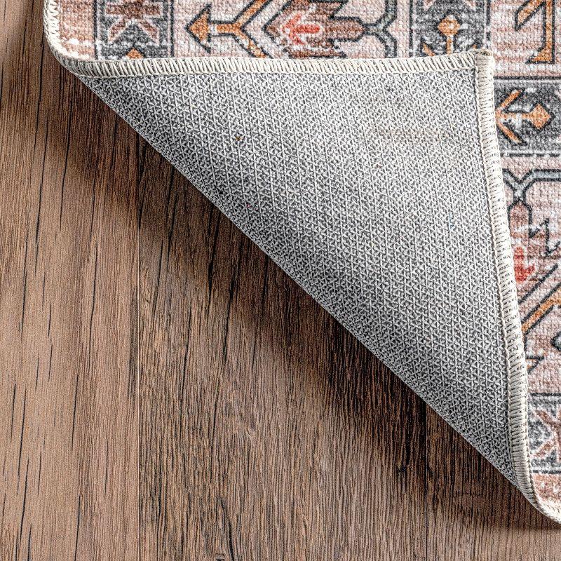 Nuloom Finley Pet Friendly Machine Washable Vintage Distressed Area Rug, 4' x 6', Beige