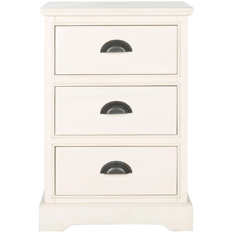 Griffin 3 Drawer Side Table - AMH5717 - White - Safavieh Couture