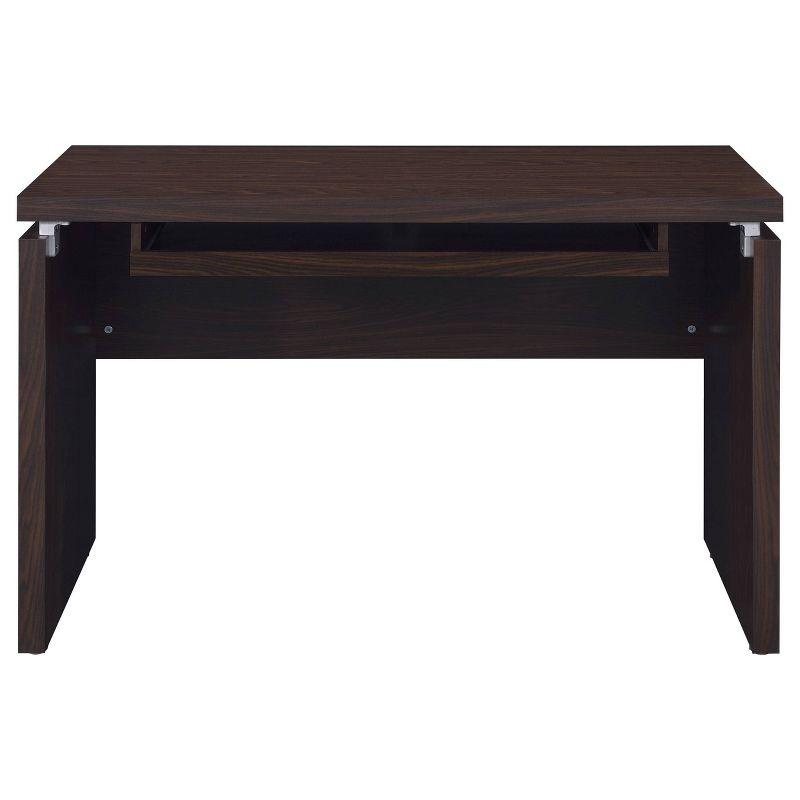 Transitional Medium Oak Home Office Desk with Keyboard Tray