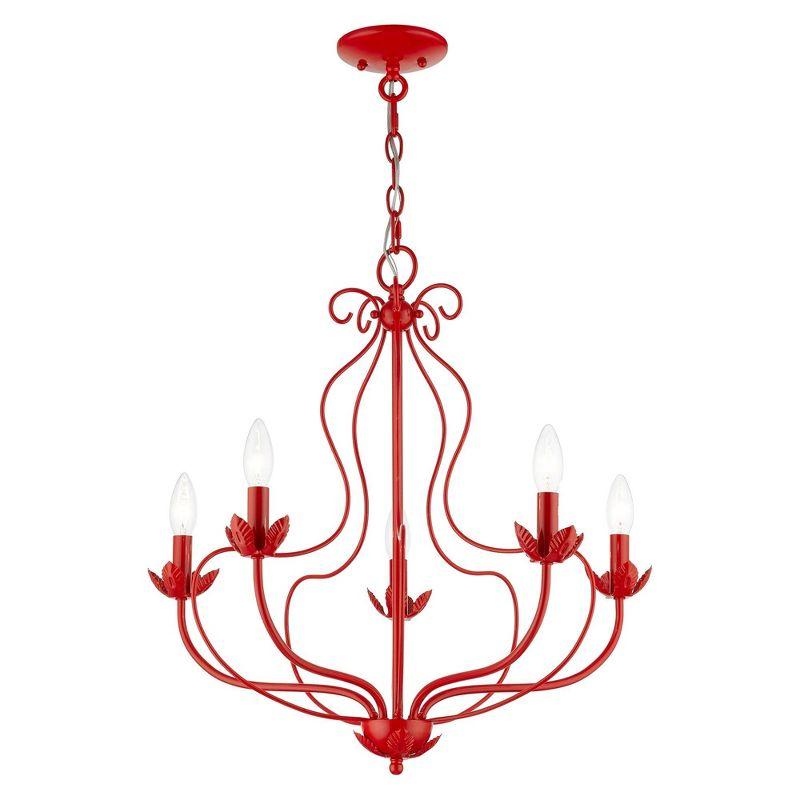 Livex Lighting Katarina 5 - Light Chandelier in  Shiny Red