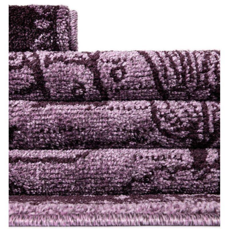 Unique Loom 12' 2 x 12' 2 Round Purple La Jolla Floral Area Rug