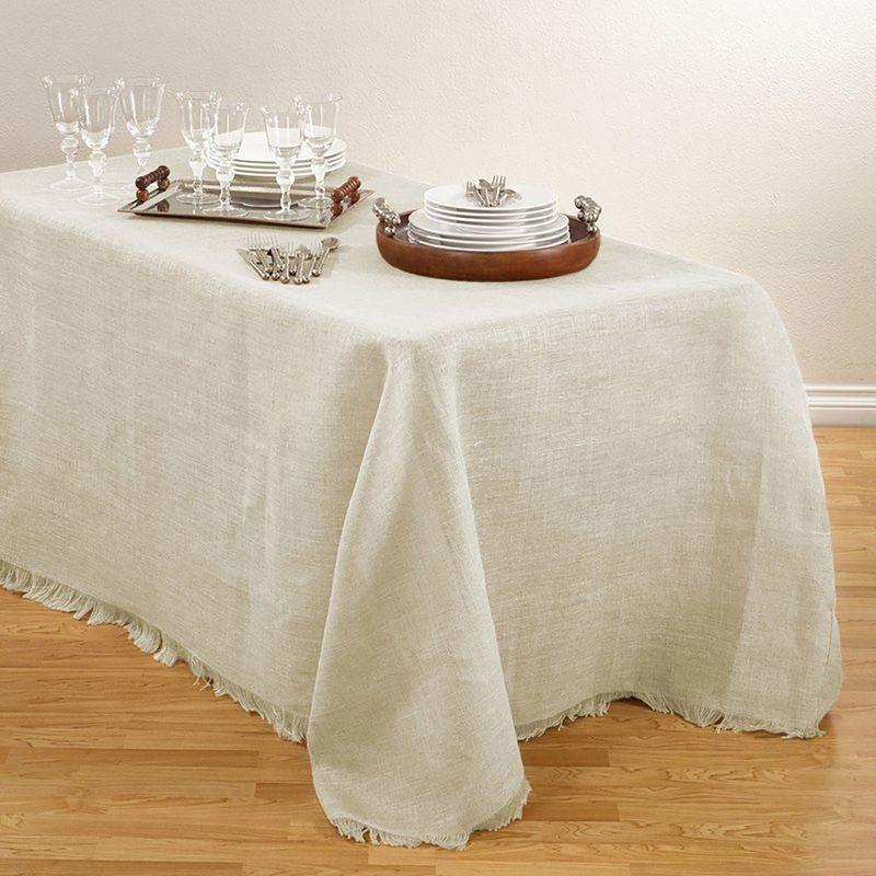 Saro Lifestyle Fringed Jute Tablecloth