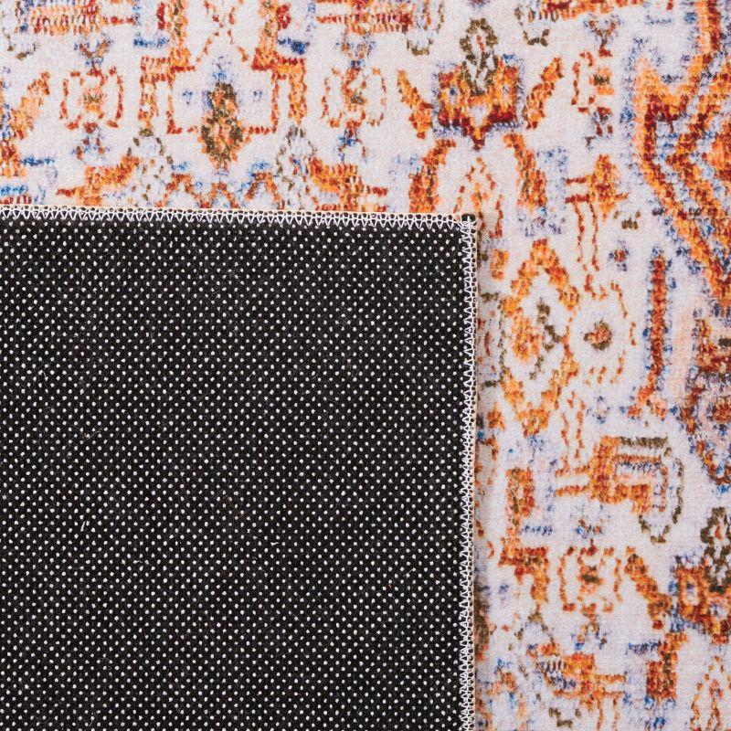 Tucson TSN166 Power Loomed Machine Washable Area Rug - Beige/Rust - 6'x6' - Safavieh.