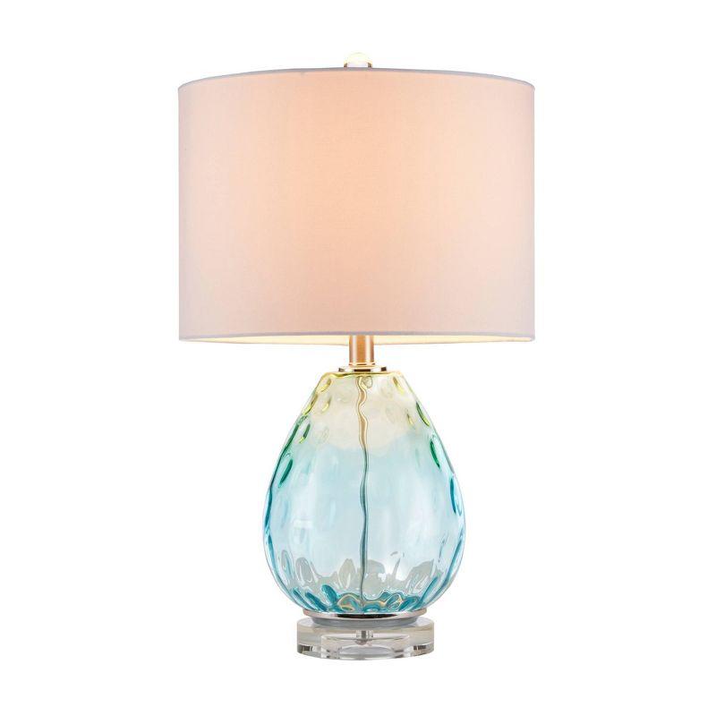 Martha Stewart Borel Ombre Glass Table Lamp: Modern Drum Shade, 72" Cord, 510 Design