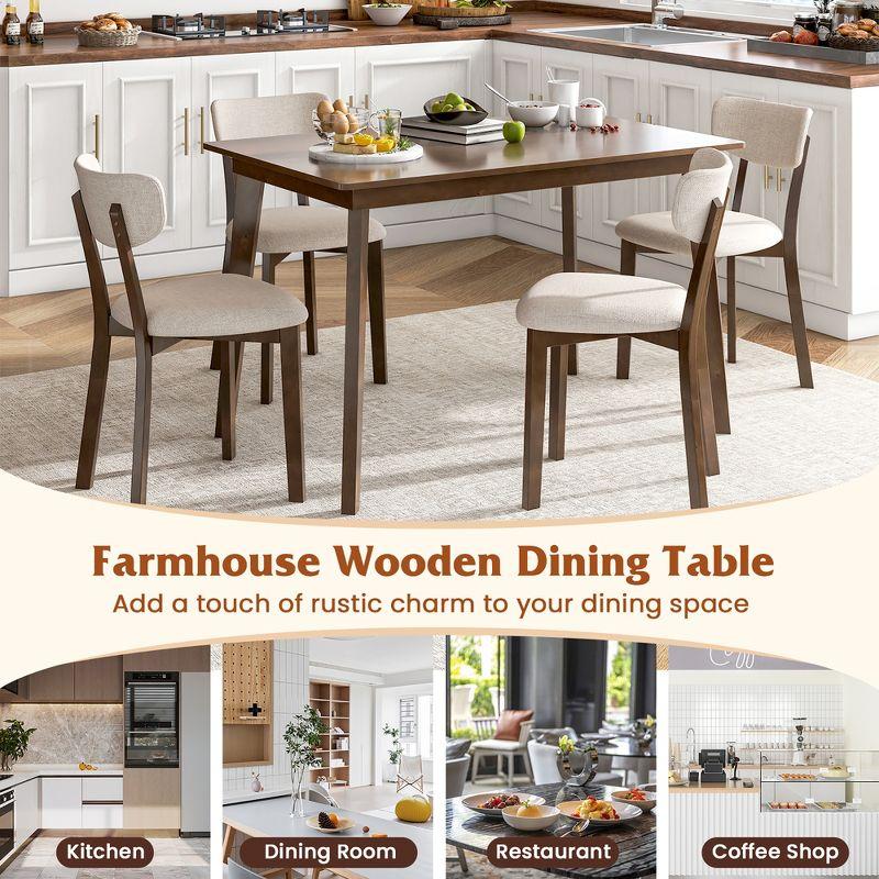Tangkula 48" Wooden Dining Table for 4 People w/ Rubber Wood Legs for Small Spaces