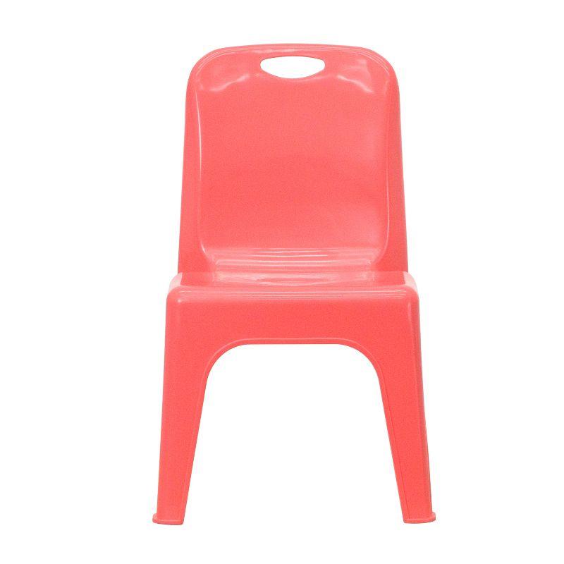 Flash Furniture 2 Pack Red Plastic Stackable School Chair with Carrying Handle and 11" Seat Height
