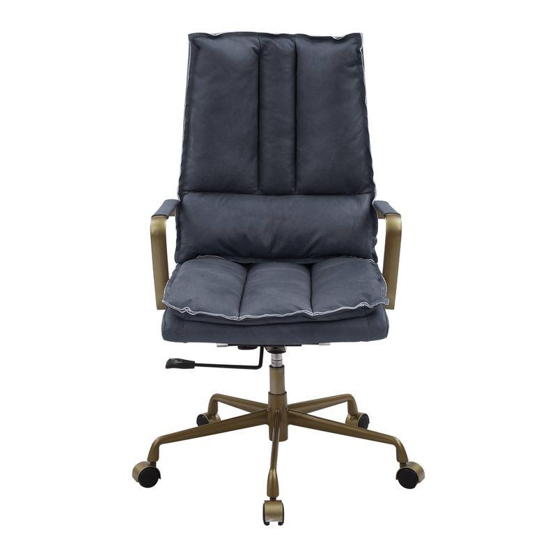 25" Tinzud Active Sitting Chair Gray Leather - Acme Furniture: Ergonomic Design, Metal Frame, 60 Day Warranty