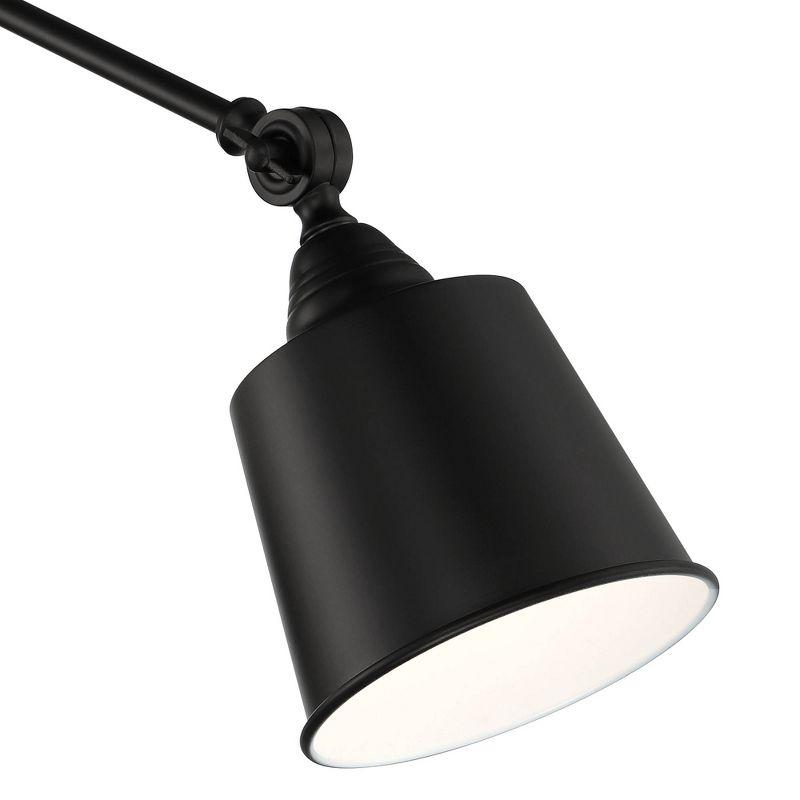 Black Metal Adjustable Swing Arm Wall Lamp