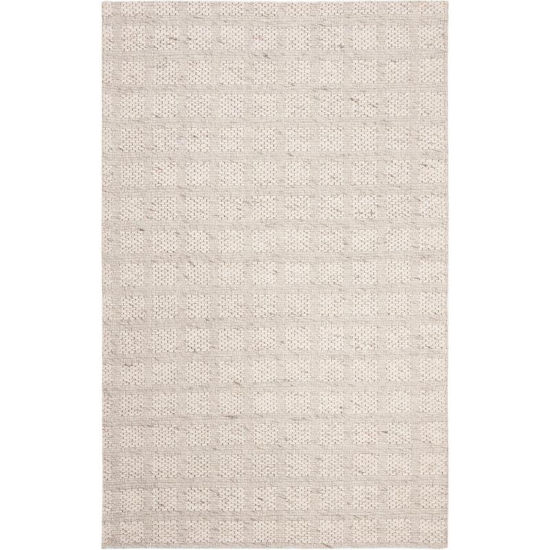 Marbella Beige Geometric Flat Woven Wool Rug, 4' x 6'