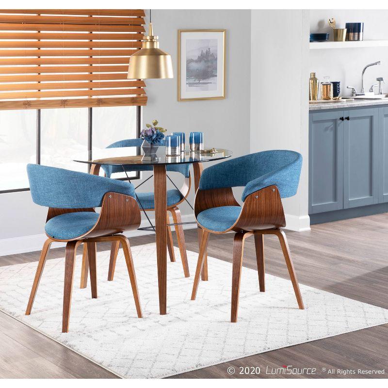 34" Trilogy Round Dining Table Walnut/Clear Glass - LumiSource: Mid-Century Modern Style, Seats 4
