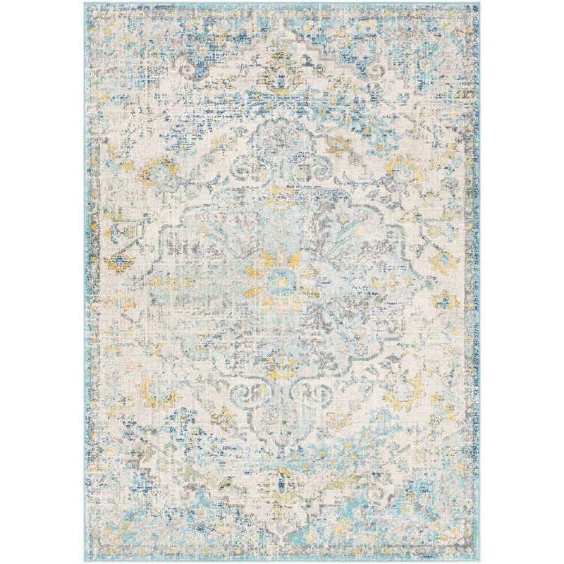 Livabliss 3'11"x5'7" Abby Traditional Rugs Cream/Charcoal: Medium Pile, Stain & Fade-Resistant, Indoor Use