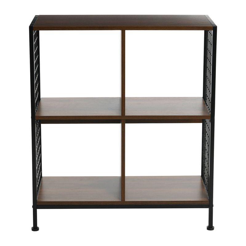 Household Essentials 28.15" Trellis 4 Shelf Bookshelf Walnut: Iron Frame, Adult Assembly, Novelty Design