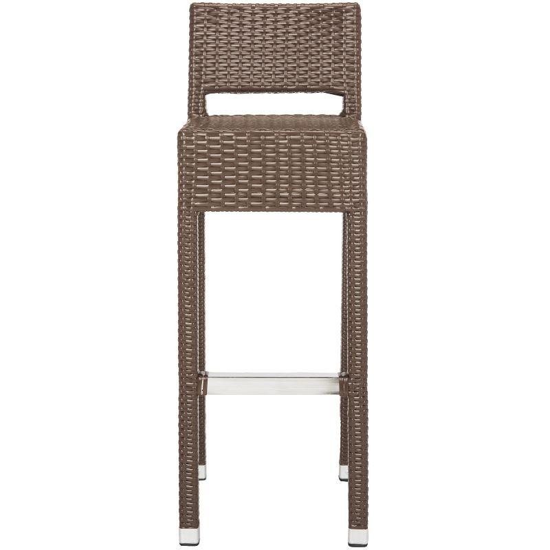 Landry Barstool - Indoor/Outdoor - FOX5212 - Brown - Safavieh