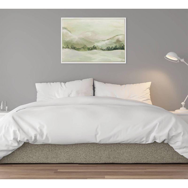 Kate & Laurel All Things Decor 23"x33" Sylvie Winter Landscape 3 Framed Canvas Wall Art by Annie Quigley White Nature Holiday Snow