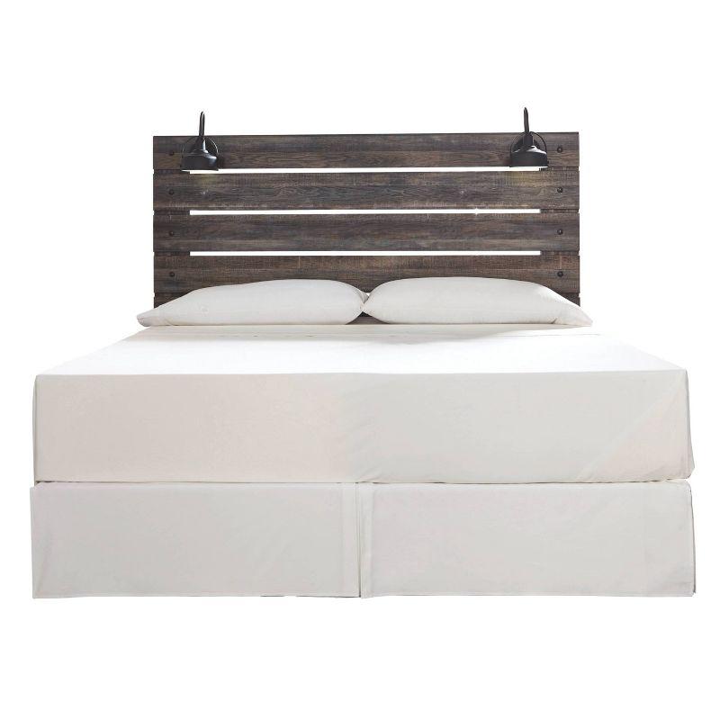 Rustic King Storage Bed with USB Charging, Brown Wood